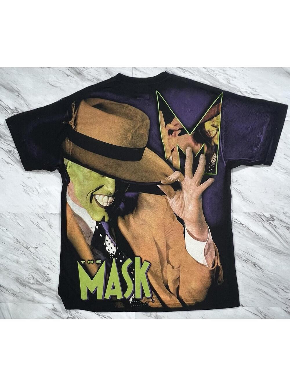 The Mask Jim Carrey All Over Print Movie Graphic T Shirt XL Tultex #11P - Picture 4 of 6